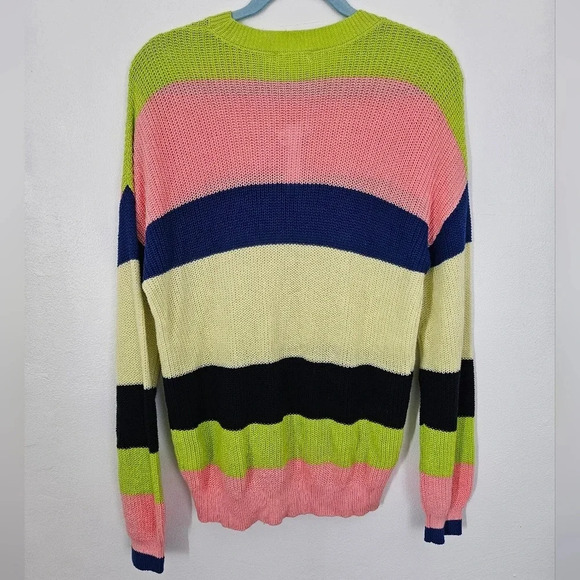 Abound striped colorblock knit sweater‎ crew neck multicolor size small NWT - Picture 2 of 7